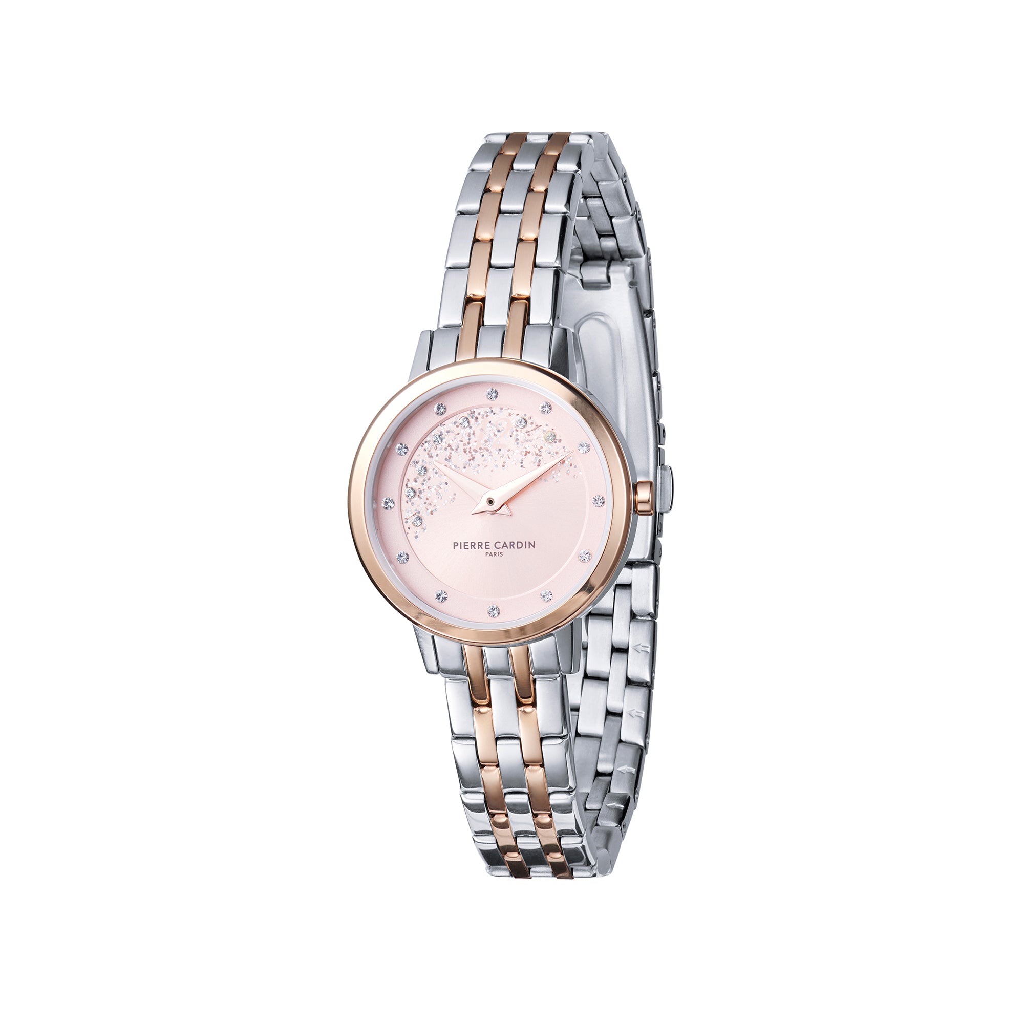 Goutte d Or Lustre Ladies Two tone Watch with Pink dial Pierre Cardin Watches