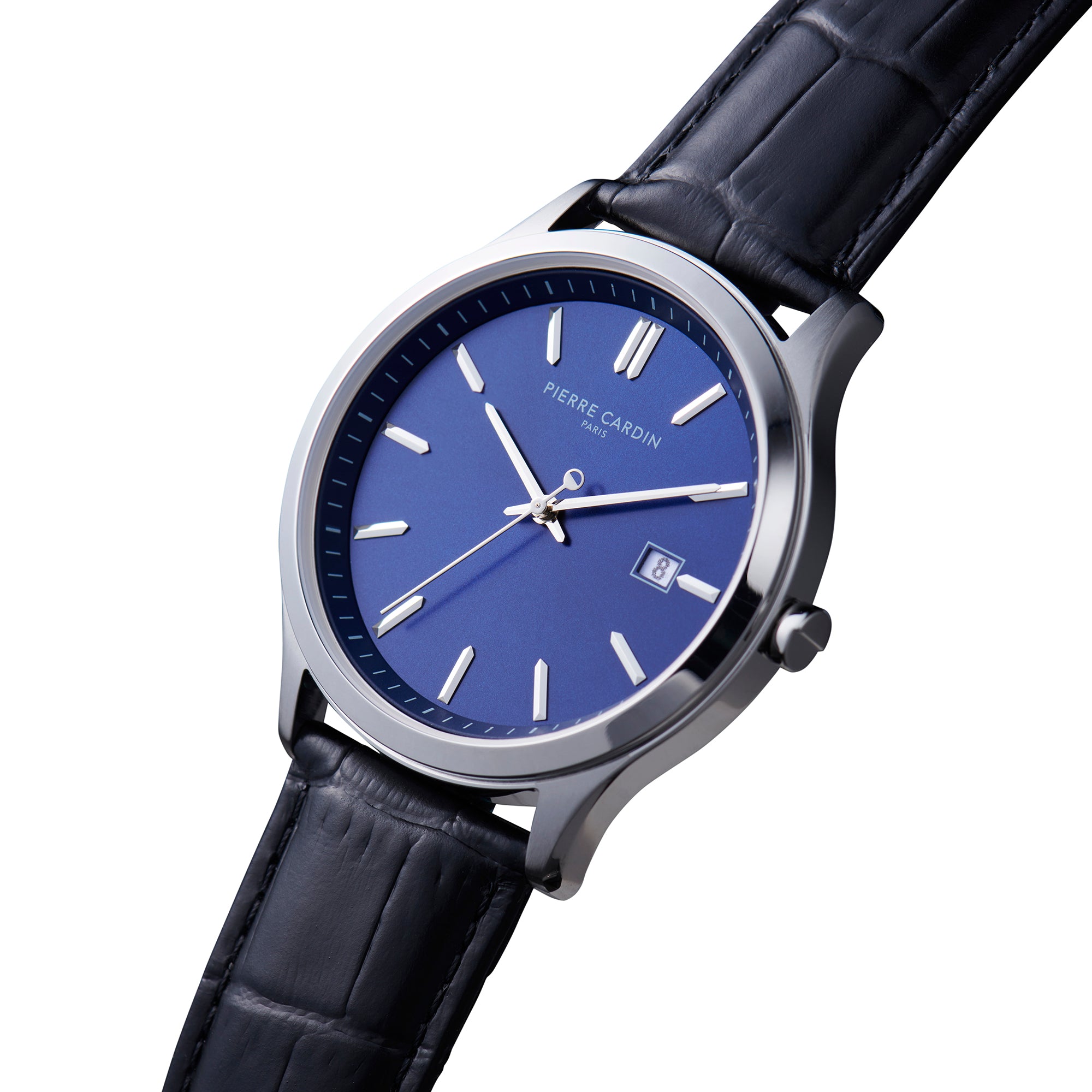 Épinettes Essential Stainless Steel Watch with Blue Dial and