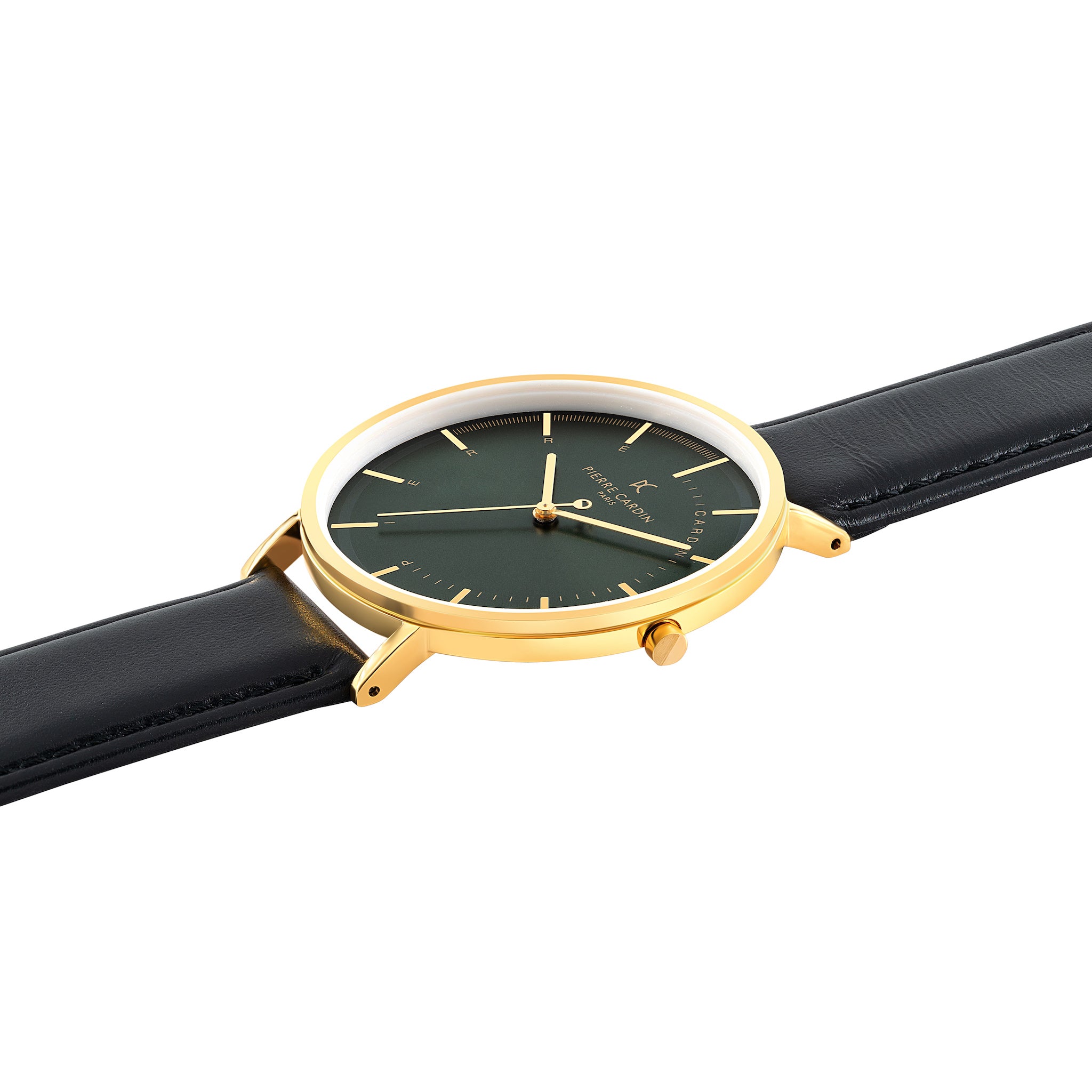 Black strap gold online face watch