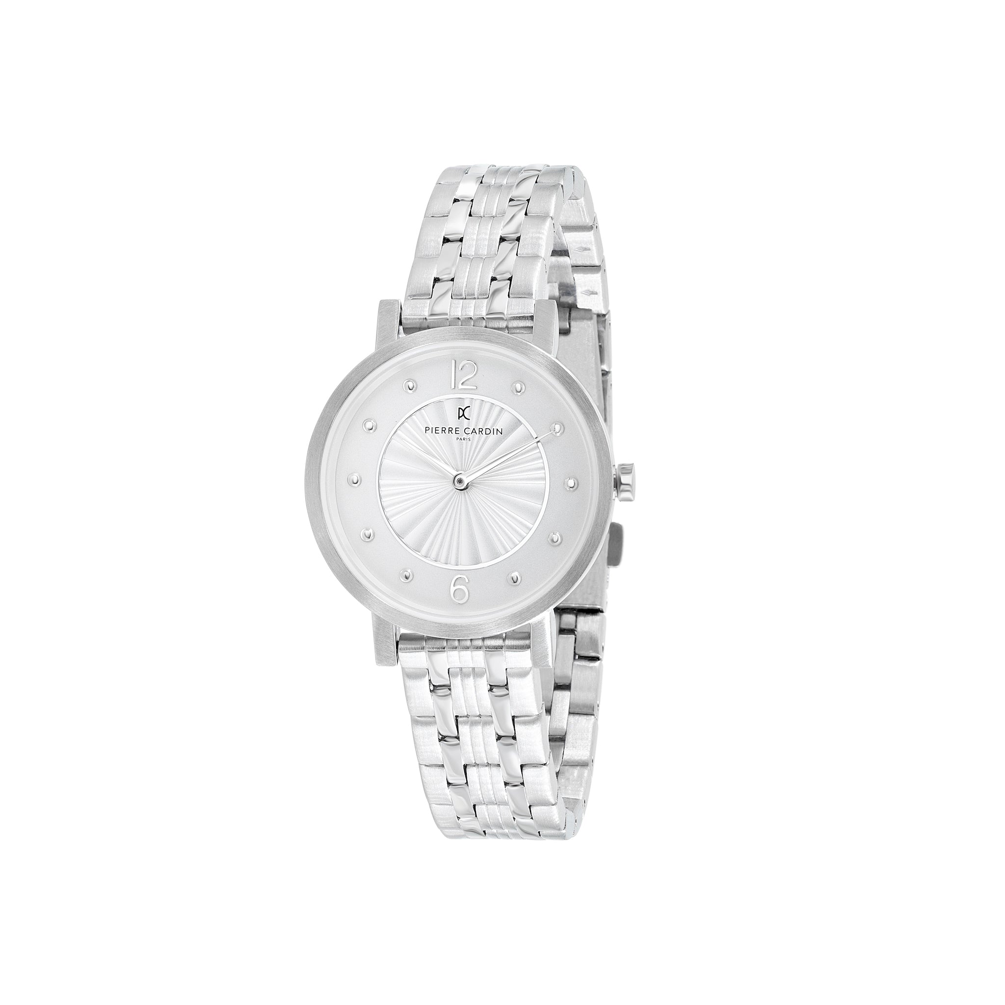 Canal St Martin Silver Watch with White Dial and Metal Link Strap ...